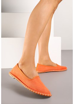 Pomarańczowe Espadryle Balerinki z Ozdobnymi Przeszyciami Firavione ze sklepu born2be.pl w kategorii Espadryle damskie - zdjęcie 181972956