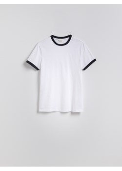 Reserved - Bawełniany t-shirt slim fit - biały ze sklepu Reserved w kategorii T-shirty męskie - zdjęcie 181973926