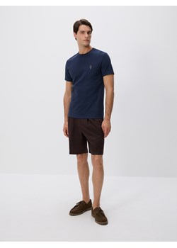 Reserved - Bawełniany t-shirt slim fit - granatowy ze sklepu Reserved w kategorii T-shirty męskie - zdjęcie 181974176
