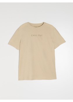 Sinsay - Koszulka z napisem - beżowy ze sklepu Sinsay w kategorii T-shirty męskie - zdjęcie 181975837
