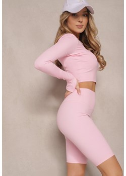 Jasnoróżowe Szorty Kolarki High Waist Basalla ze sklepu renee.pl w kategorii Szorty - zdjęcie 181980589