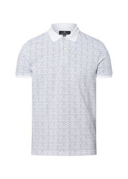 Nils Sundström Męska koszulka polo Mężczyźni Bawełna biały wzorzysty ze sklepu vangraaf w kategorii T-shirty męskie - zdjęcie 181981156