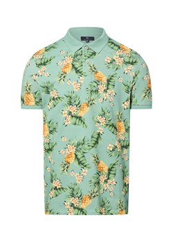 Nils Sundström Męska koszulka polo Mężczyźni Bawełna seledynowy wzorzysty ze sklepu vangraaf w kategorii T-shirty męskie - zdjęcie 181981159