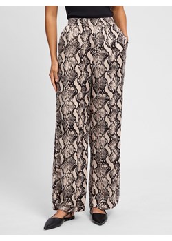 Nümph Damskie spodnie materiałowe - Nuvictoria Kobiety wiskoza beżowy wzorzysty ze sklepu vangraaf w kategorii Spodnie damskie - zdjęcie 181981376