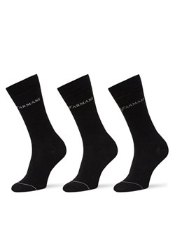 Zestaw 3 par wysokich skarpet męskich Emporio Armani EM000554 AF12276 MC061 Czarny ze sklepu eobuwie.pl w kategorii Skarpetki męskie - zdjęcie 181983567