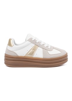 Shelvt Buty sportowe damskie grubszy spód białe ze sklepu ButyModne.pl w kategorii Buty sportowe damskie - zdjęcie 181985185