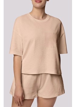 Mona bawełniana piżama damska beżowa Cozy Short Sleeve, Kolor beżowy, Rozmiar L, Mona ze sklepu Primodo w kategorii Piżamy damskie - zdjęcie 181986579