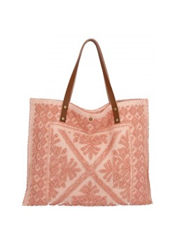 Włoska Torebka Shopper bag w Modne Wzory 5887 Pudrowy Róż ze sklepu PaniTorbalska w kategorii Torby Shopper bag - zdjęcie 181994957