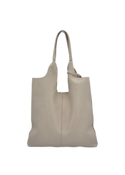 Włoska Torebka Skórzana Shopper Bag z Kosmetyczką 165 Beżowa ze sklepu PaniTorbalska w kategorii Torby Shopper bag - zdjęcie 181995056
