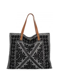 Włoska Torebka Shopper bag w Modne Wzory 5887 Czarna ze sklepu PaniTorbalska w kategorii Torby Shopper bag - zdjęcie 181995115