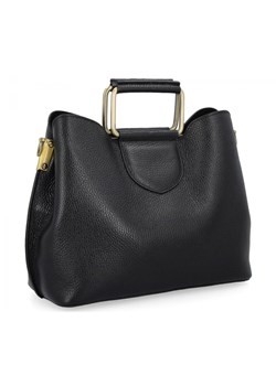 Torebka Skórzana Włoska Listonoszka Trzykomorowa 565 Czarna ze sklepu PaniTorbalska w kategorii Torby Shopper bag - zdjęcie 181995148