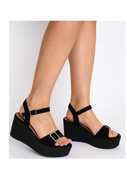 Czarne sandały na koturnie i platformie Givana /G5-1 17691 G384/ ze sklepu Pantofelek24.pl w kategorii Espadryle damskie - zdjęcie 181995788