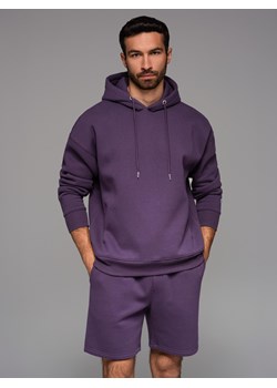 Bluza dresowa unisex z kieszeniami i kapturem – fioletowa V13 OU-SNBC-0105 ze sklepu ombre w kategorii Bluzy męskie - zdjęcie 181999786