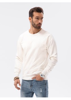 Bluza męska bez kaptura - kremowa V1 B1153 ze sklepu ombre w kategorii Bluzy męskie - zdjęcie 181999839