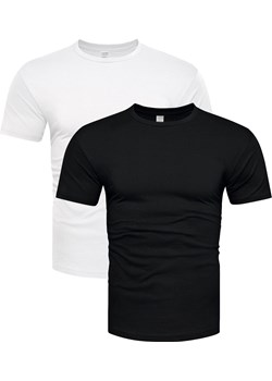 2-pak koszulek bawełnianych premium biały i czarny Recea ze sklepu Recea.pl w kategorii T-shirty męskie - zdjęcie 182003006