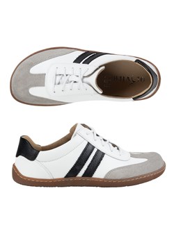 Buty BAREFOOT damskie skórzane minimalistyczne 1287 białe z czarnym sneakersy - id: 10748n - marki Olivier - 182003569 Buty BAREFOOT damskie skórzane minimalistyczne 1287 białe z czarnym sneakersy ze sklepu butyolivier w kategorii Półbuty damskie - zdjęcie 182003569