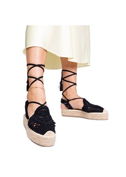 Czarne sandały espadryle plecione ze sklepu ButyModne.pl w kategorii Espadryle damskie - zdjęcie 182004367