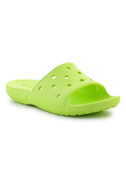 Klapki Crocs Classic Slide K 206396-3UH zielone ze sklepu ButyModne.pl w kategorii Klapki dziecięce - zdjęcie 182004619