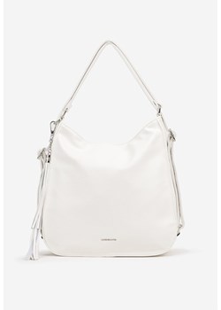 Biała Torebka na Ramię z Brelokiem z Frędzlami Helkio ze sklepu born2be.pl w kategorii Torby Shopper bag - zdjęcie 182013117