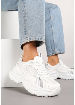 Białe Sneakersy Vices na Platformie Ozdobione Tłoczeniem Natiselle ze sklepu renee.pl w kategorii Buty sportowe damskie - zdjęcie 182013846