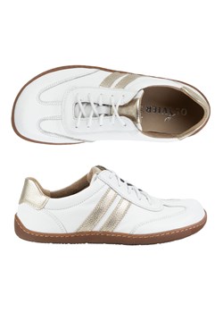 Buty BAREFOOT damskie skórzane minimalistyczne 1287 białe ze złotym sneakersy ze sklepu butyolivier w kategorii Półbuty damskie - zdjęcie 182018318