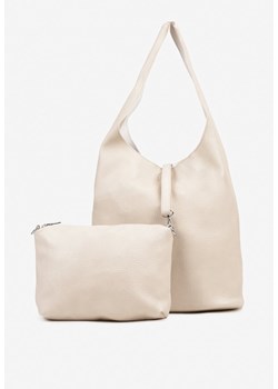 Beżowa Torebka z Dodatkową Saszetką i Regulowanym Paskiem na Ramię Teanisea ze sklepu born2be.pl w kategorii Torby Shopper bag - zdjęcie 182018386