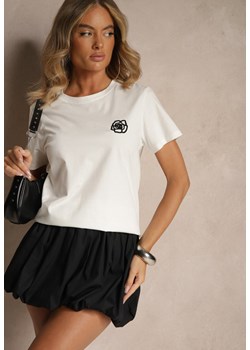 Biały Bawełniany T-shirt z Naszywką Firavelle ze sklepu renee.pl w kategorii Bluzki damskie - zdjęcie 182020655