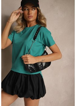 Zielony Bawełniany T-shirt o Kroju Oversize Zilona ze sklepu renee.pl w kategorii Bluzki damskie - zdjęcie 182020798