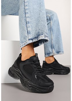 Czarne Sneakersy Vices na Platformie Ozdobione Tłoczeniem Natiselle ze sklepu renee.pl w kategorii Buty sportowe damskie - zdjęcie 182020907