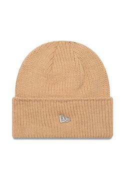 Czapka New Era Ne Wide Cuff Beanie 60565427 Beżowy ze sklepu eobuwie.pl w kategorii Czapki zimowe damskie - zdjęcie 182023039
