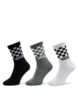 Zestaw 3 par wysokich skarpet męskich Vans Classic Check Crew VN000F0WY281 Czarny ze sklepu eobuwie.pl w kategorii Skarpetki męskie - zdjęcie 182023479