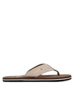 Japonki Tommy Hilfiger Chambray Beach Sandal FM0FM05570 Beżowy ze sklepu eobuwie.pl w kategorii Klapki męskie - zdjęcie 182024508