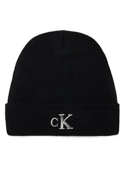Czapka Calvin Klein Jeans Minimal Monogram Beanie K60K611542 Czarny ze sklepu eobuwie.pl w kategorii Czapki zimowe damskie - zdjęcie 182026519