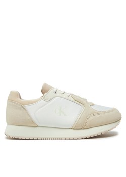 Sneakersy Calvin Klein Jeans Runner Laceup Low Mg Media YW0YW01644 Écru ze sklepu eobuwie.pl w kategorii Buty sportowe damskie - zdjęcie 182027058