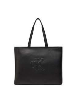 Torebka Calvin Klein Jeans Sculpted Slim Tote LV04K3070G Czarny ze sklepu eobuwie.pl w kategorii Torby Shopper bag - zdjęcie 182028296