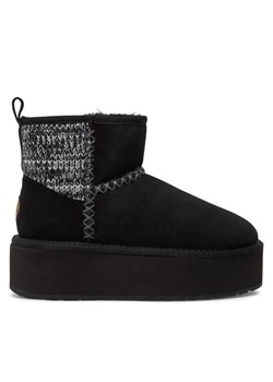 Śniegowce EMU Australia Stinger Knit Flatform W13143 Czarny ze sklepu eobuwie.pl w kategorii Śniegowce damskie - zdjęcie 182028485