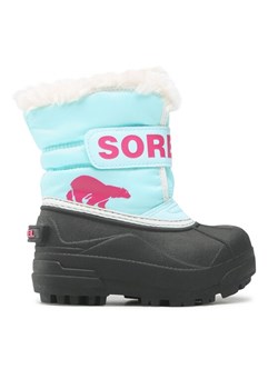 Śniegowce Sorel Childrens Snow Commander NC1960-428 Błękitny ze sklepu eobuwie.pl w kategorii Buty zimowe dziecięce - zdjęcie 182030245
