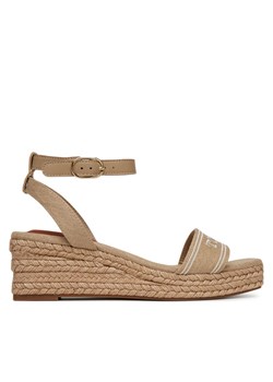 Espadryle Tommy Hilfiger Tommy Hilfiger Espad Mid Wedge FW0FW08805 Beżowy ze sklepu eobuwie.pl w kategorii Espadryle damskie - zdjęcie 182030908