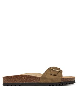 Klapki Scholl Estelle F32156 Khaki ze sklepu eobuwie.pl w kategorii Klapki damskie - zdjęcie 182031038
