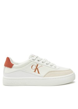 Sneakersy Calvin Klein Jeans Classic Cupsole Laceup Low Lth YW0YW01668 Biały ze sklepu eobuwie.pl w kategorii Buty sportowe damskie - zdjęcie 182031169