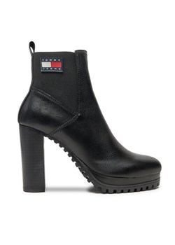 Botki Tommy Jeans Tjw New Ess High Heel Boot EN0EN02439 Czarny ze sklepu eobuwie.pl w kategorii Botki - zdjęcie 182034217