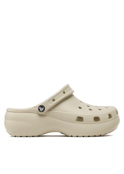 Klapki Crocs Classic Platform Clog W 206750 Beżowy ze sklepu eobuwie.pl w kategorii Klapki damskie - zdjęcie 182034816