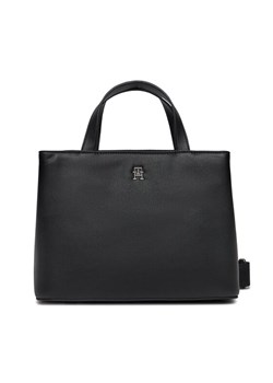 Torebka Tommy Hilfiger Th Essential Sc Satchel AW0AW15721 Czarny ze sklepu eobuwie.pl w kategorii Kuferki - zdjęcie 182035429