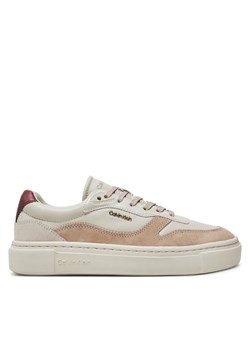 Sneakersy Calvin Klein Cupsole Lace Up W/Ml Mix M HW0HW02114 Beżowy ze sklepu eobuwie.pl w kategorii Buty sportowe damskie - zdjęcie 182036287