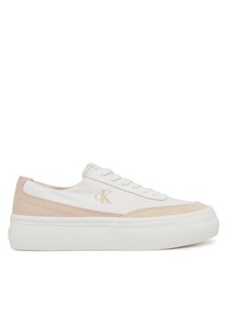 Sneakersy Calvin Klein Jeans Vulc Flatform Low Cv Mix Mg YW0YW01770 Biały ze sklepu eobuwie.pl w kategorii Buty sportowe damskie - zdjęcie 182037229