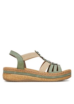 Sandały Rieker V0920-52 Zielony ze sklepu eobuwie.pl w kategorii Espadryle damskie - zdjęcie 182038096