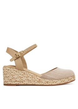 Espadryle Tommy Hilfiger Chambray Mid Wedge Espad FW0FW08477 Beżowy ze sklepu eobuwie.pl w kategorii Espadryle damskie - zdjęcie 182038298