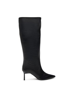 Kozaki Calvin Klein Heel Knee Boot 70 Lth HW0HW02162 Czarny ze sklepu eobuwie.pl w kategorii Kozaki damskie - zdjęcie 182038537