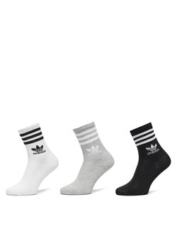 Zestaw 3 par wysokich skarpet unisex adidas Mid Cut Crew IL5023 Kolorowy ze sklepu eobuwie.pl w kategorii Skarpetki męskie - zdjęcie 182038908