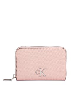 Mały Portfel Damski Calvin Klein Jeans Minimal Monogram M Zip Around T K60K611970 Różowy ze sklepu eobuwie.pl w kategorii Portfele damskie - zdjęcie 182039969